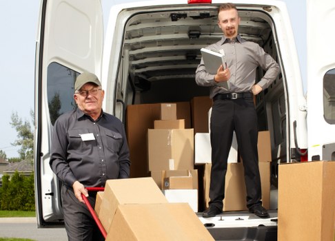 Removal team helping with a home move in Scotland