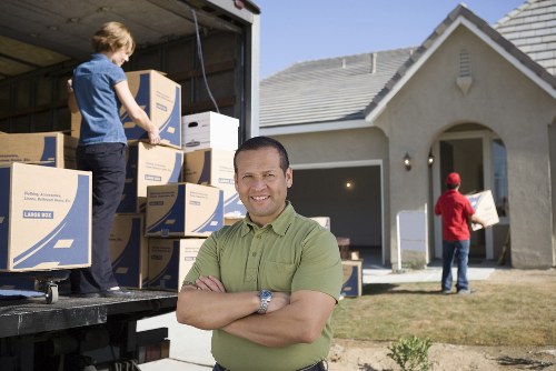Moving van loaded with household items for a removal service