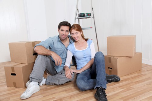 Removal van outside a Scottish city property ready for a home move